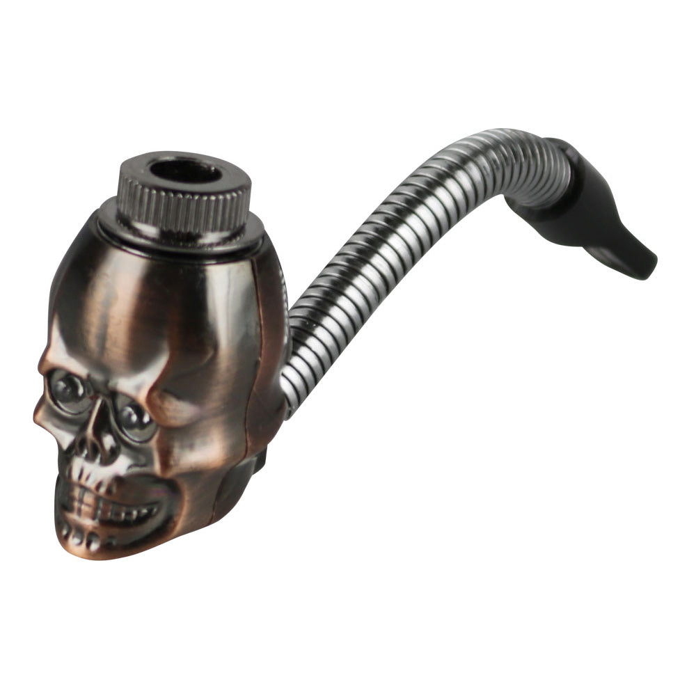 The High Culture Metal Skull Hand Pipe w/ Flexible Stem