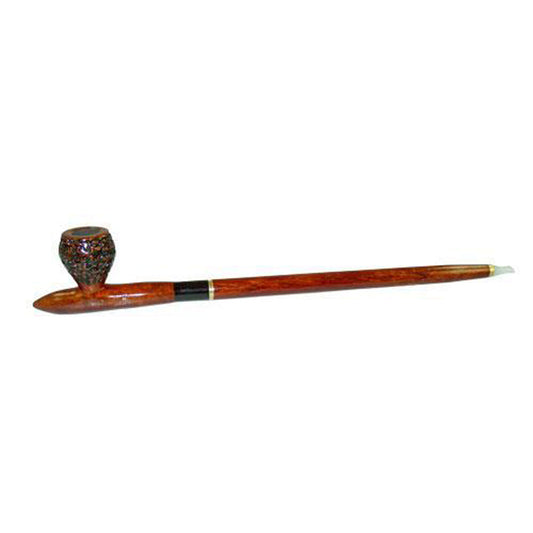 Engraved Rosewood & Sassafras Tobacco Pipe