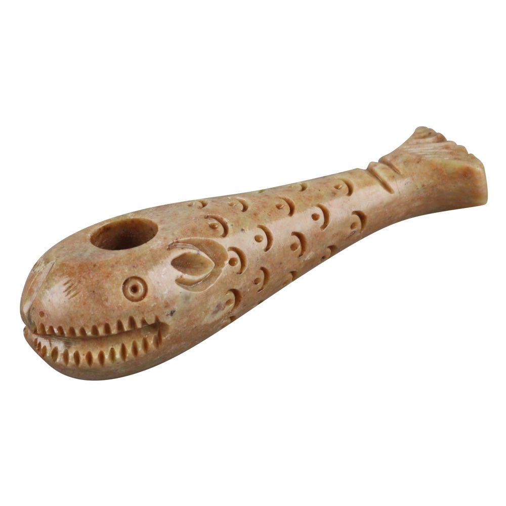Stone Carved Whale Hand Pipe