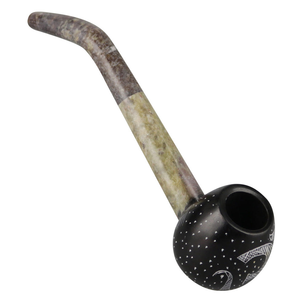 The High Culture Carved Stone Pipe w/ Om Symbol