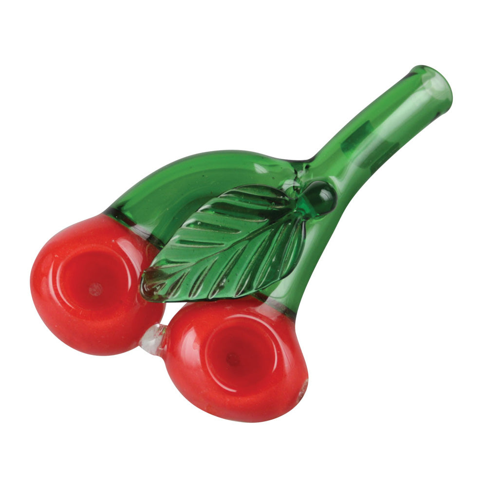 The High Culture Double Cherry Glass Hand Pipe - 5.5"