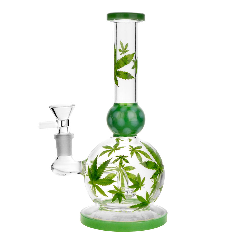 The High Culture Hemp Leaf Ball Bong Water Pipe - 8.5