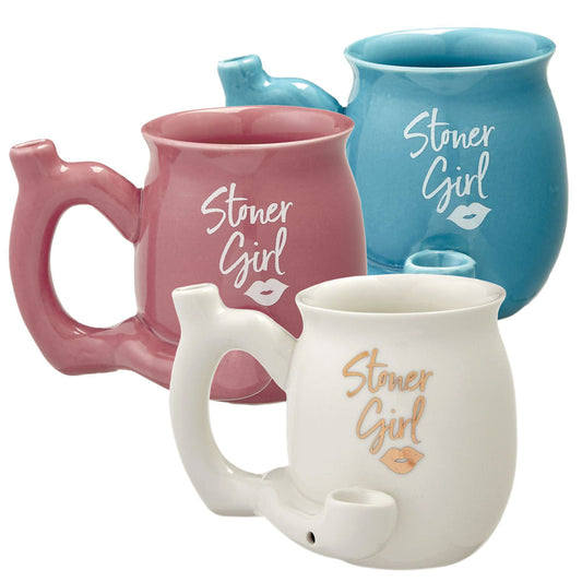 Stoner Girl Ceramic Mug Pipe