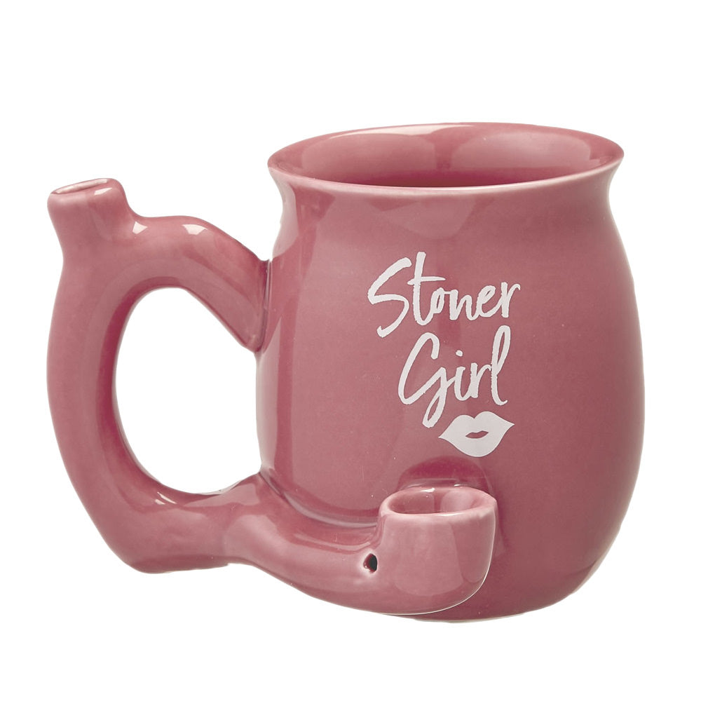 Mauve Stoner Girl Ceramic Mug Pipe