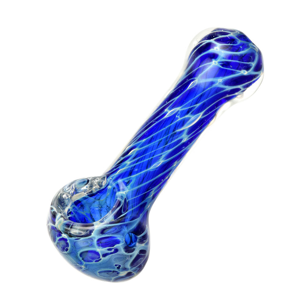 Cellular Blue Glass Spoon Pipe