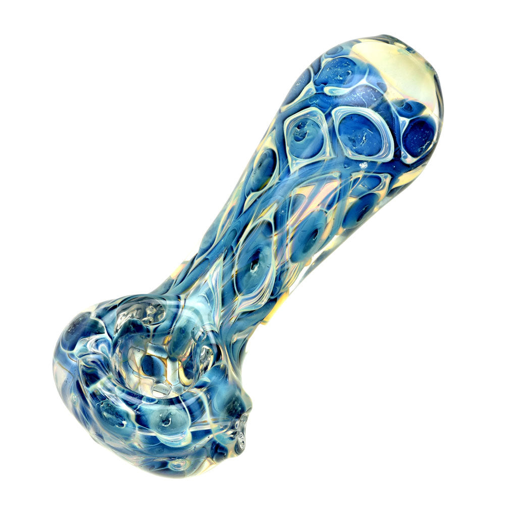 Fumed Bubble Weave Glass Hand Pipe - 4.25" / Colors Vary