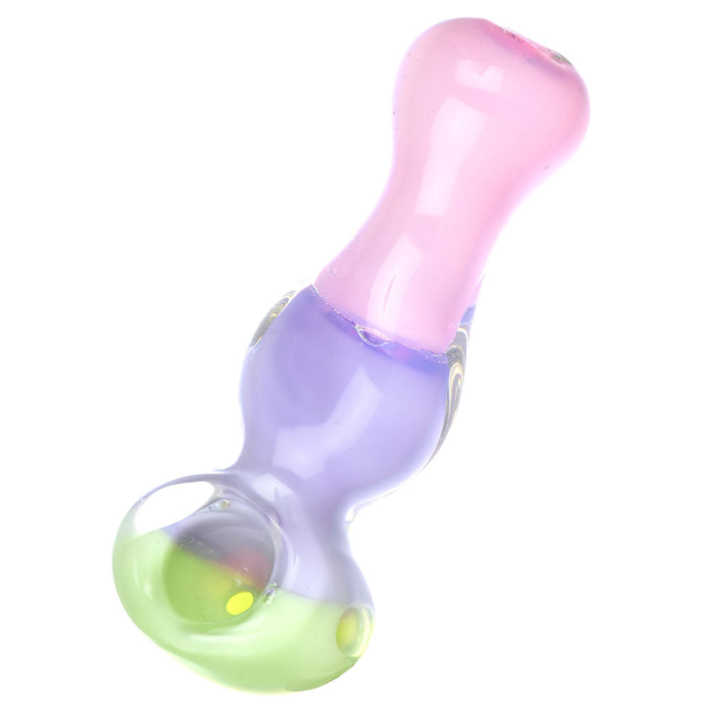 Pastel Color Block Glass Spoon Pipe - 3.75"