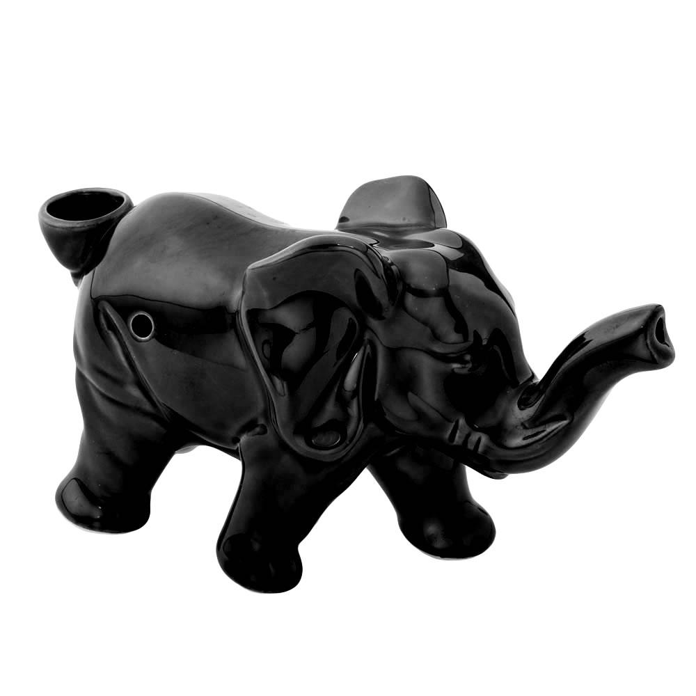 Lucky Elephant Ceramic Pipe | Black