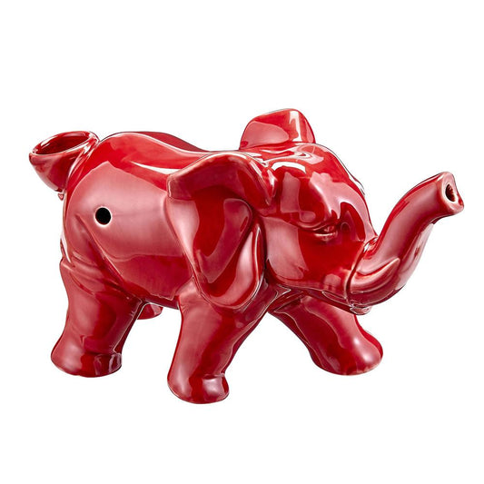 Lucky Elephant Ceramic Pipe | Red