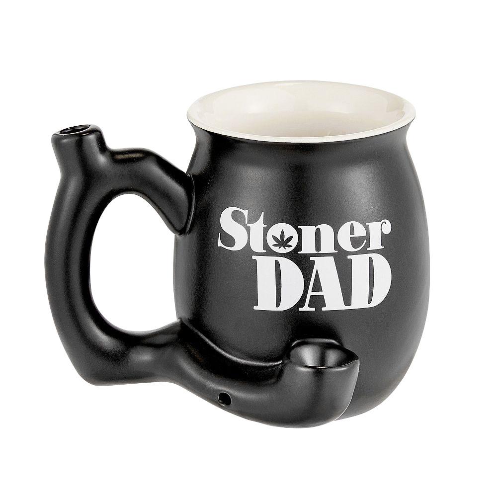 Ceramic Mug Pipe with Stoner Dad text in white