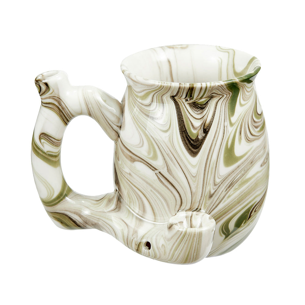 Marbled Ceramic Pipe Mug | Green