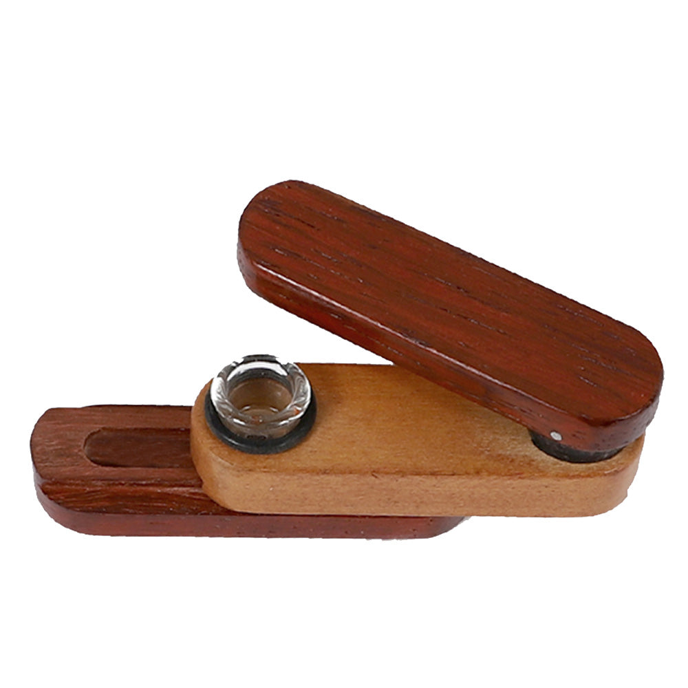 Twist-Out Lid Wood Pipe w/ Bottom Cleaning Slide | Large