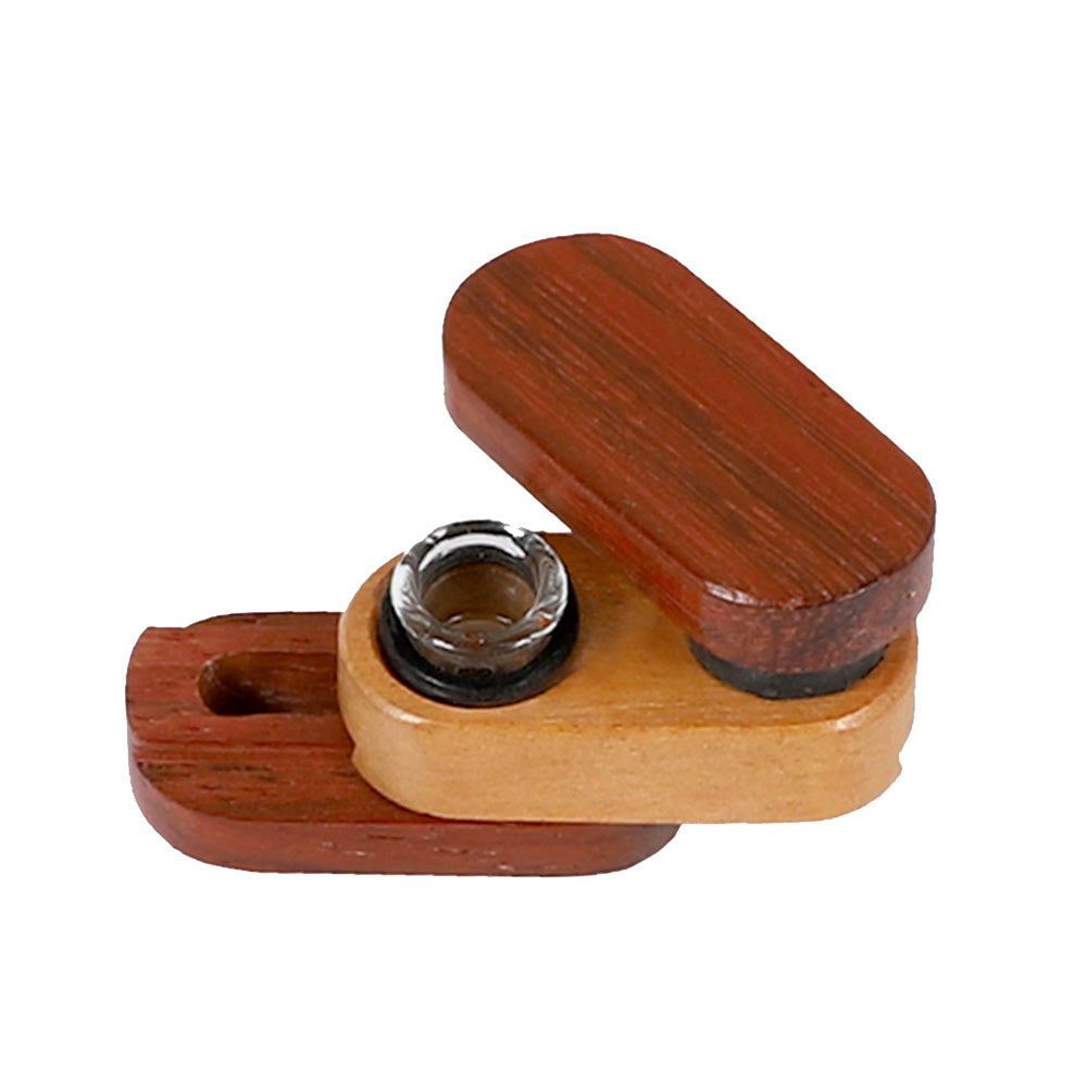Twist-Out Lid Wood Pipe w/ Bottom Cleaning Slide | Small