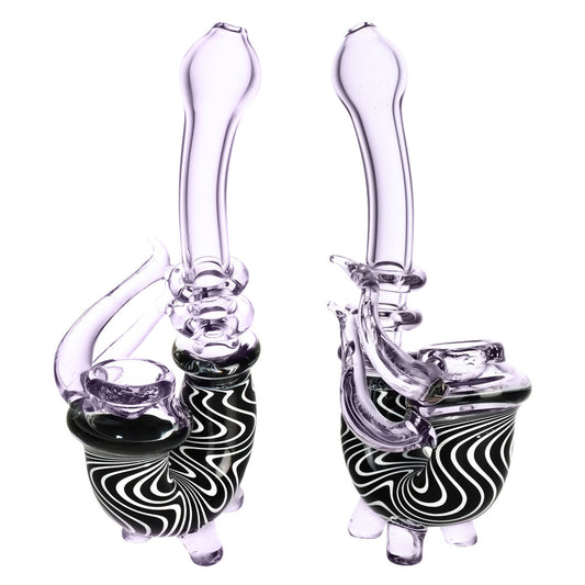 The High Culture Black & White Waves Stand-up Sherlock Pipe - 7"