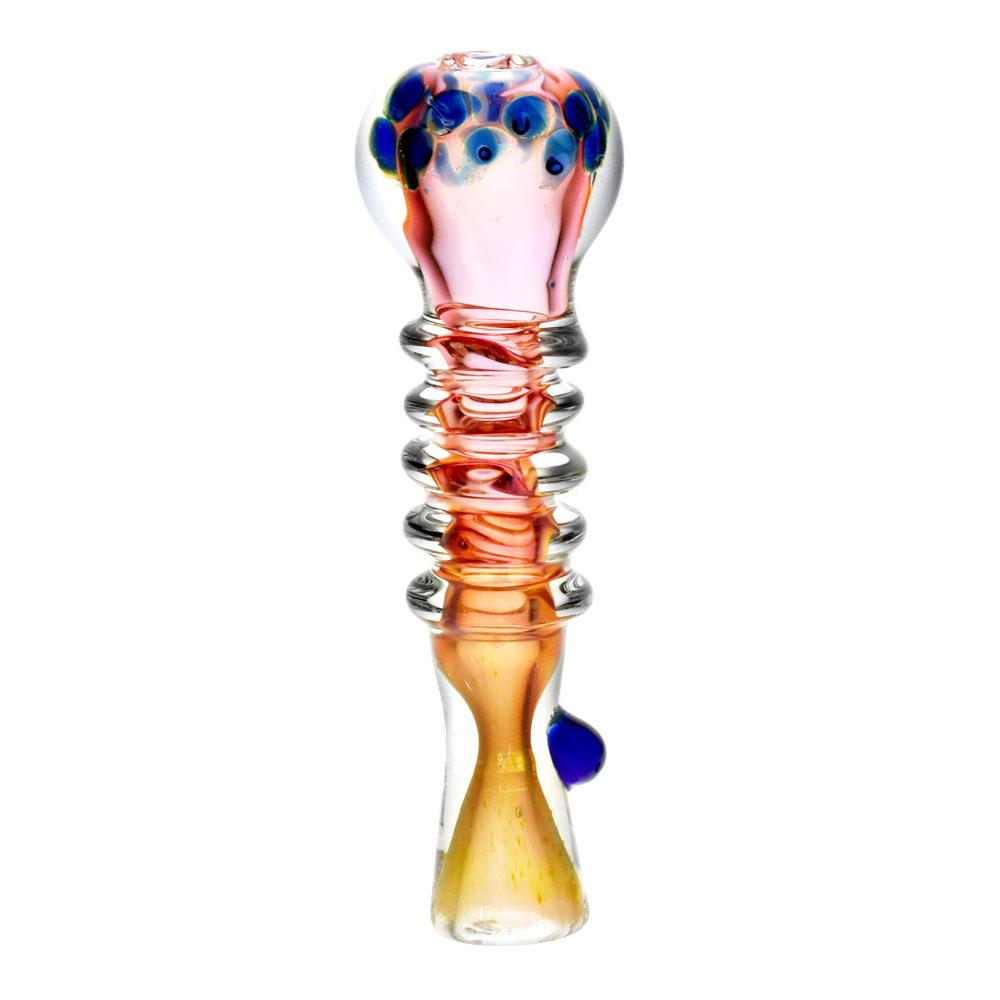 Gold Fumed Banded Chillum Pipe