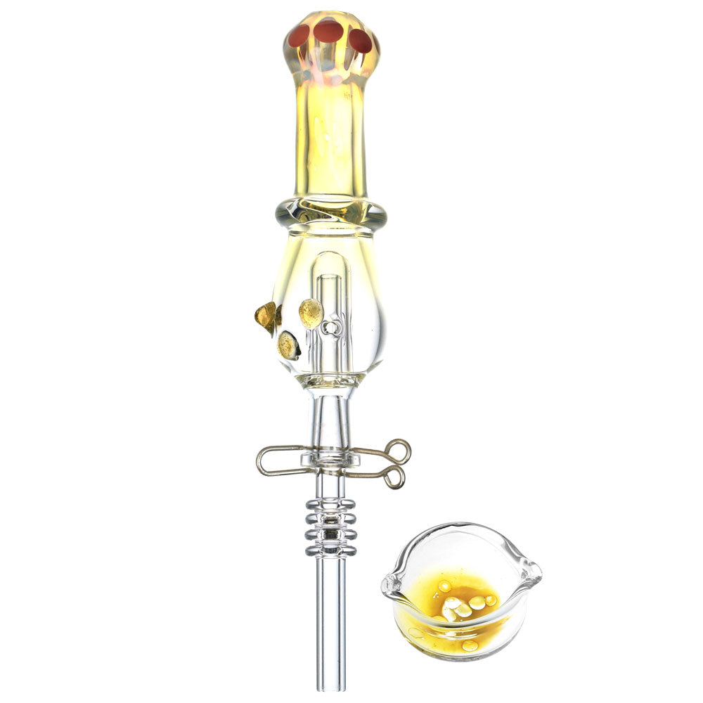 Fumed Glass Quartz Tip Vapor Straw Kit w/ Dish