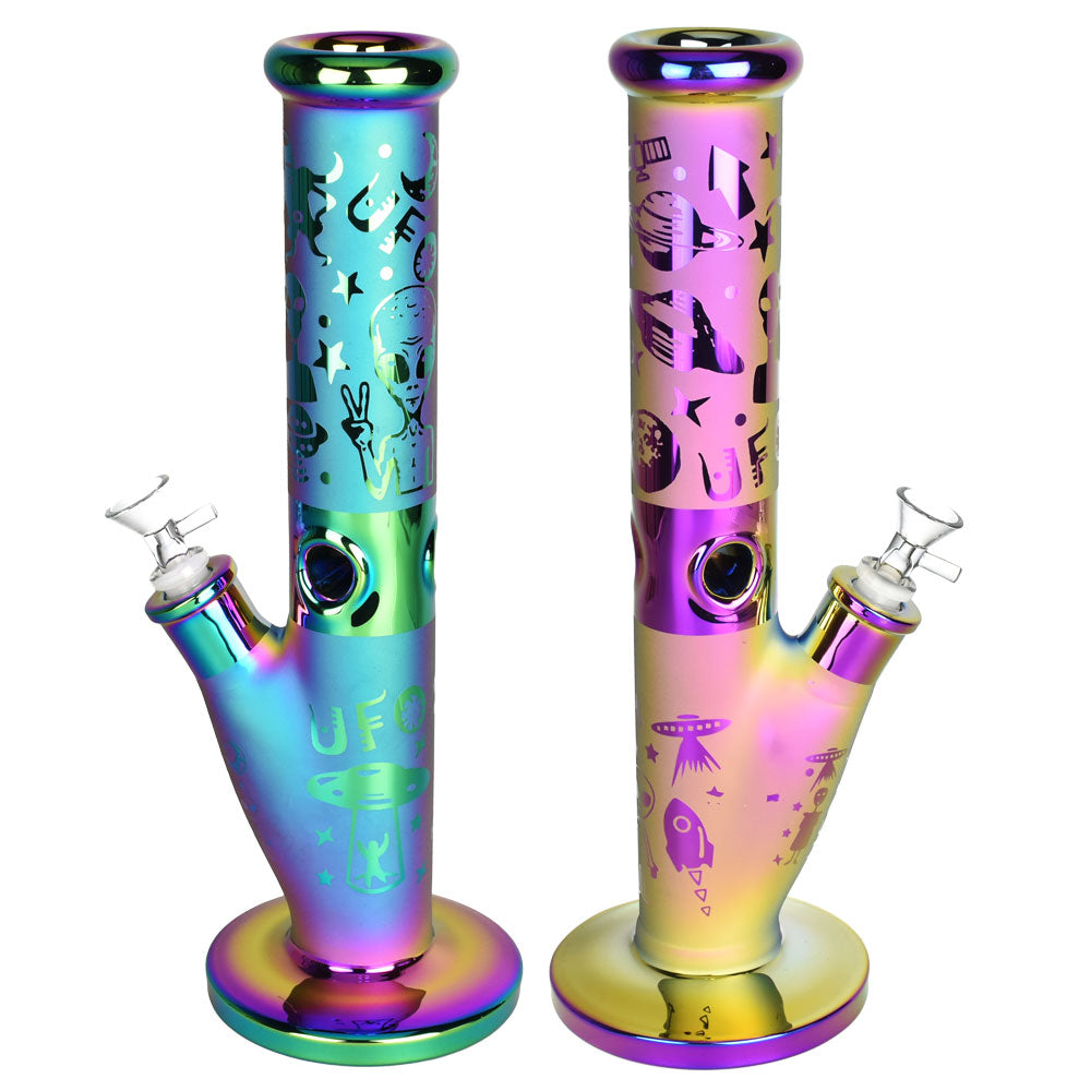 The High Culture UFO Love Electroplated Straight Tube Bong