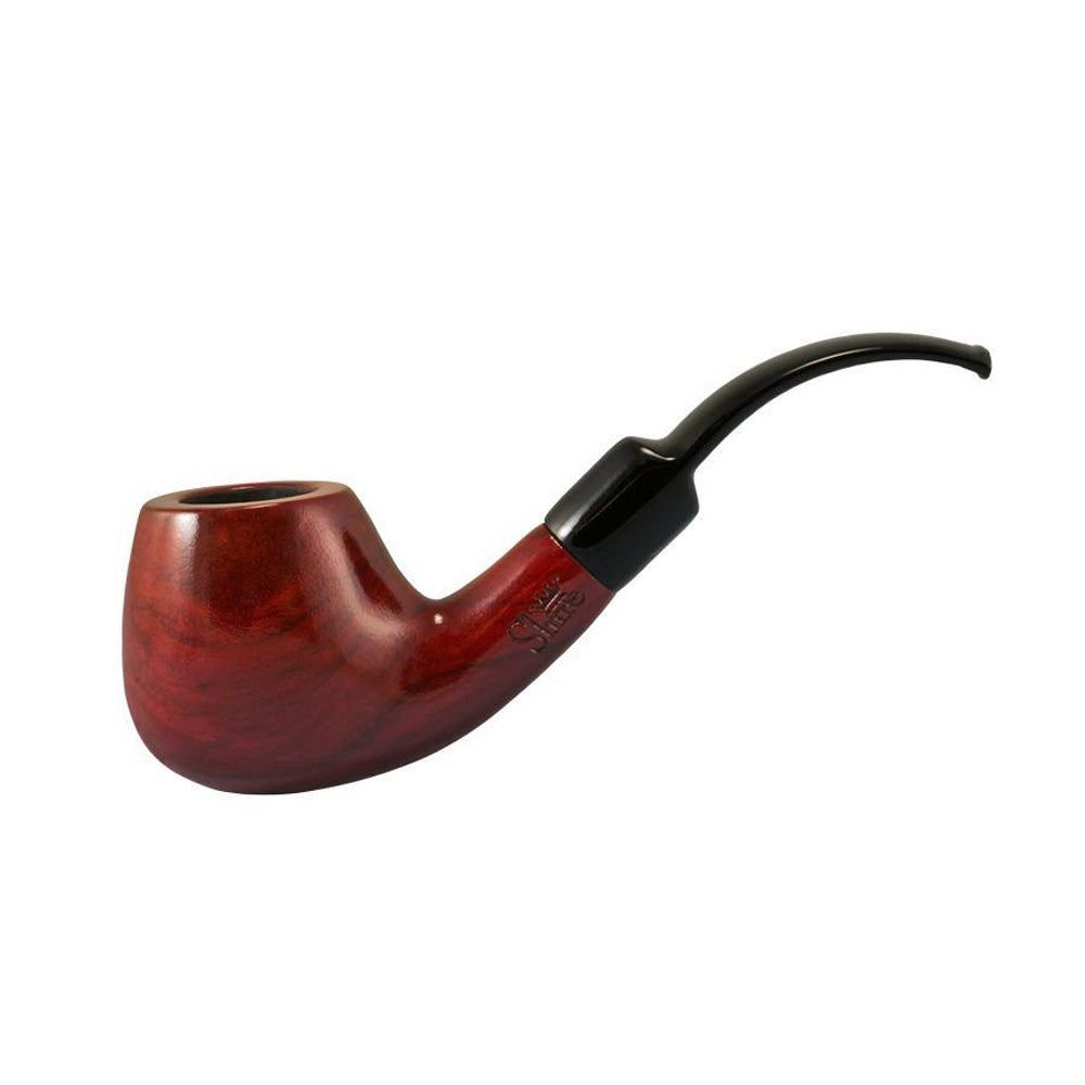Pulsar Shire Pipes Bent Apple Cherry Wood Tobacco Pipe - 5"