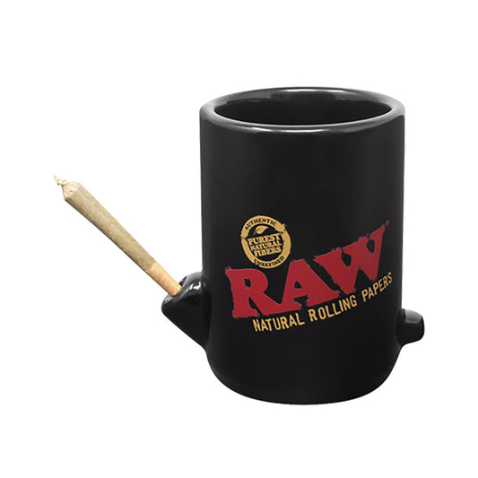 Raw Wake Up & Bake Up Ceramic Cone Mug Pipe- 10oz
