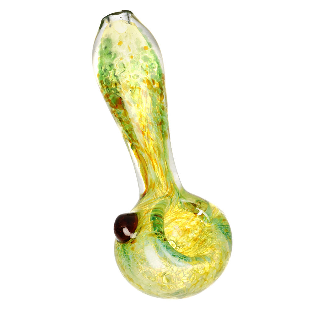 The High Culture Fall Fire Fritted Glass Spoon Pipe - 4.25"