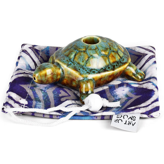 Art Of Smoke Turtle Ceramic Pipe w/ Carry Bag