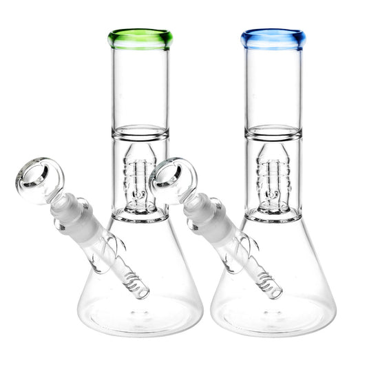 The High Culture Stacked Showerhead Perc Beaker Water Pipe - 8" / 14mm F