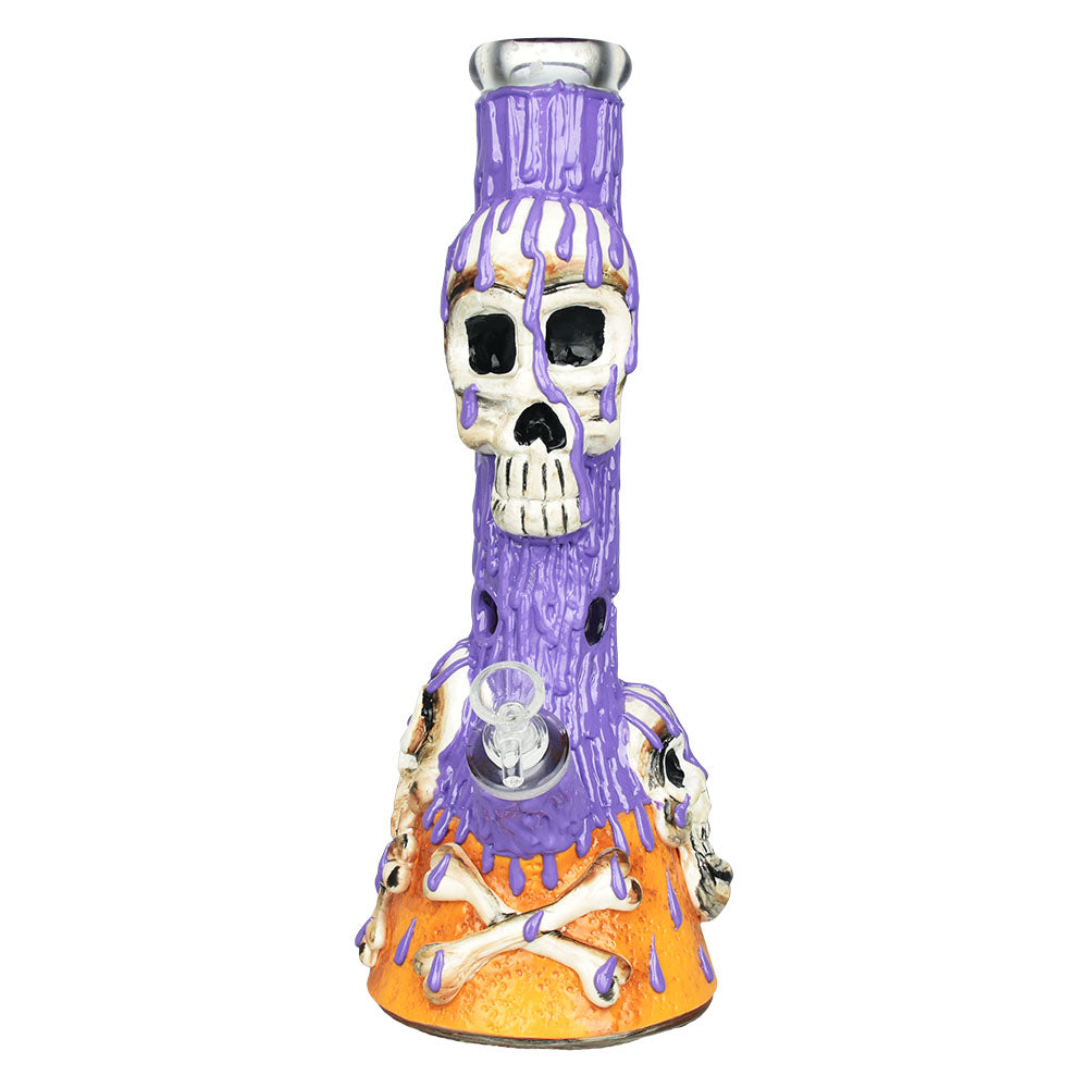 The High Culture Skull & Bones 3D Painted Beaker Water Pipe - 14