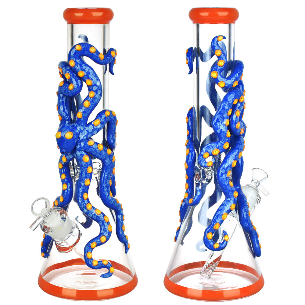 The High Culture Octopus 3D Painted Beaker Water Pipe - 13.5"/14mm F