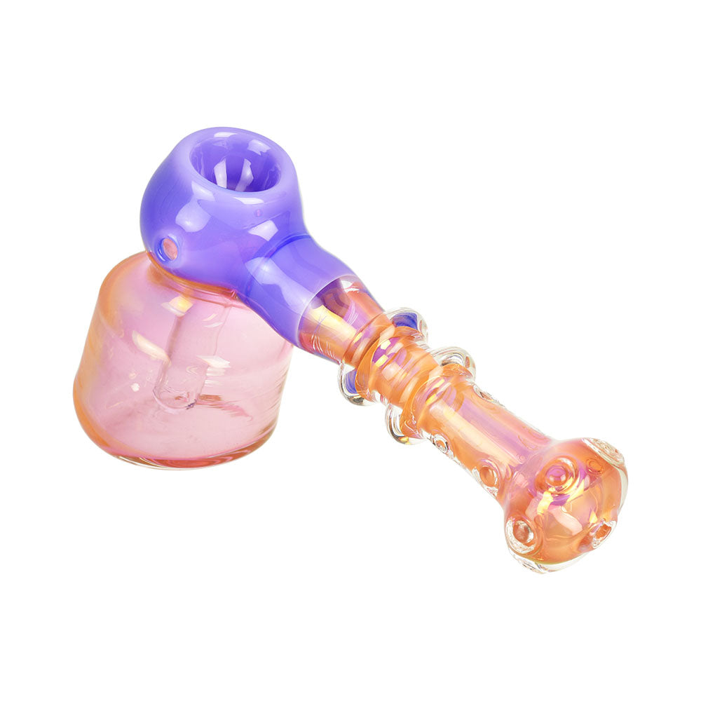 The High Culture Glorious Gold Fume Bubbler Pipe w/ Color Accent - 6.5"