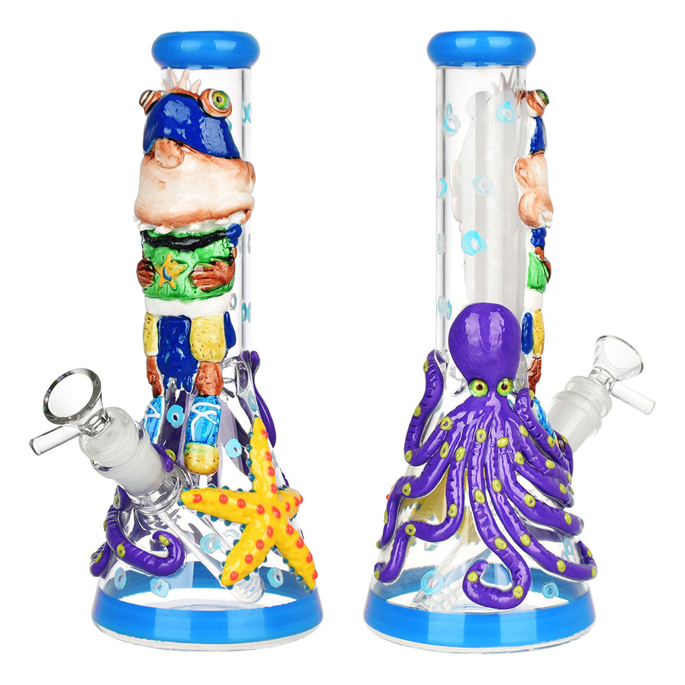 The High Culture Sea Creatures 3D Painted Beaker Water  Bong Smoking Pipe - 10