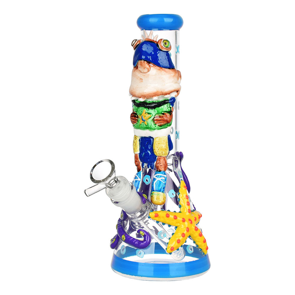 The High Culture Sea Creatures 3D Painted Beaker Water  Bong Smoking Pipe - 10"/14mm F