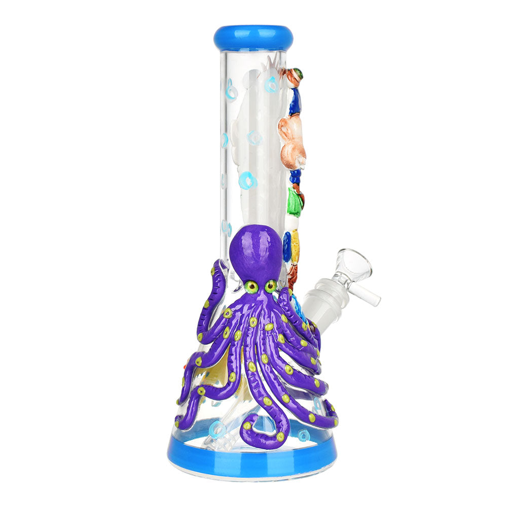 The High Culture Sea Creatures 3D Painted Beaker Water  Bong Smoking Pipe - 10"/14mm F
