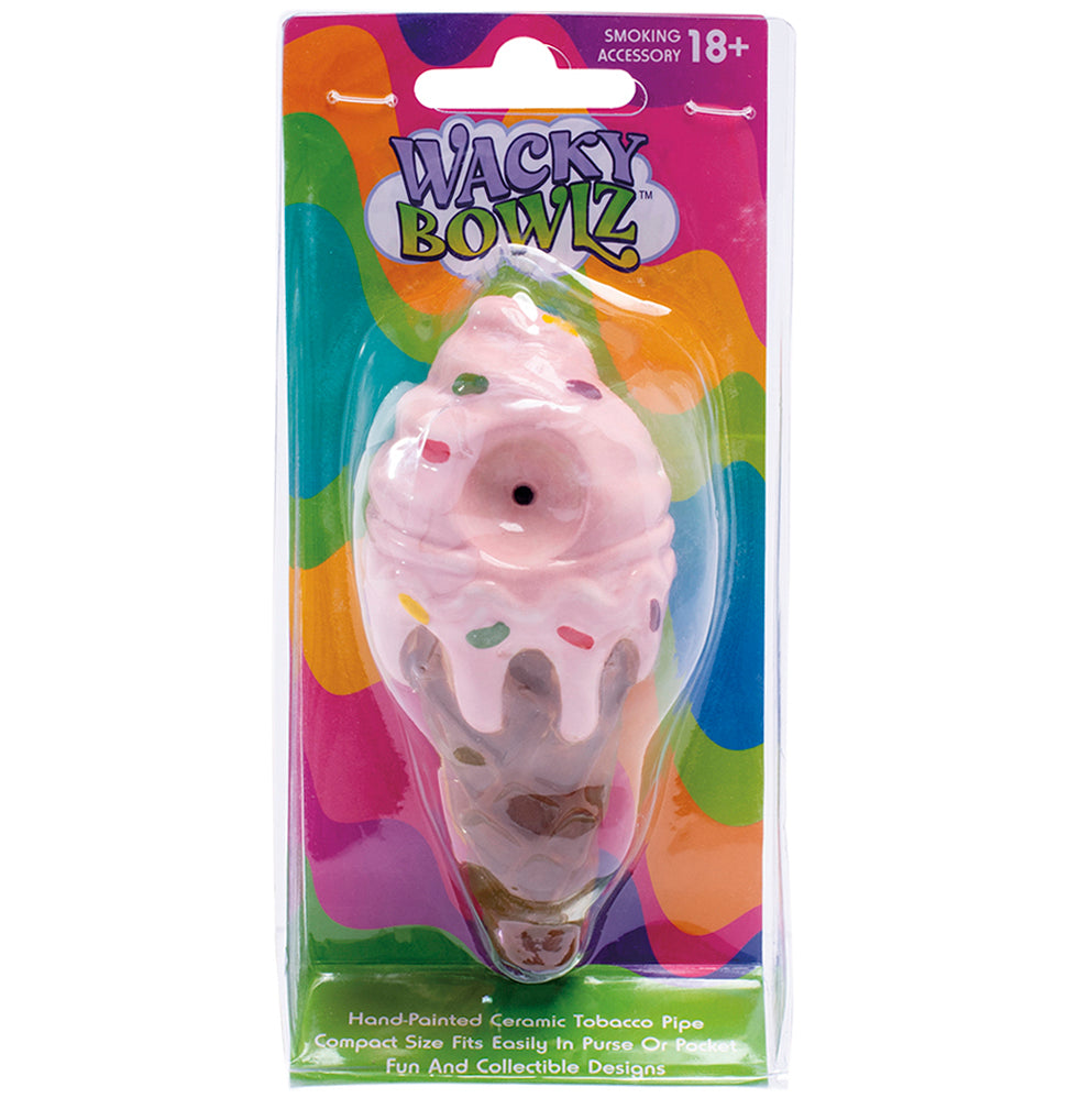 Wacky Bowlz Ice Cream Ceramic Hand Pipe | 4.5"