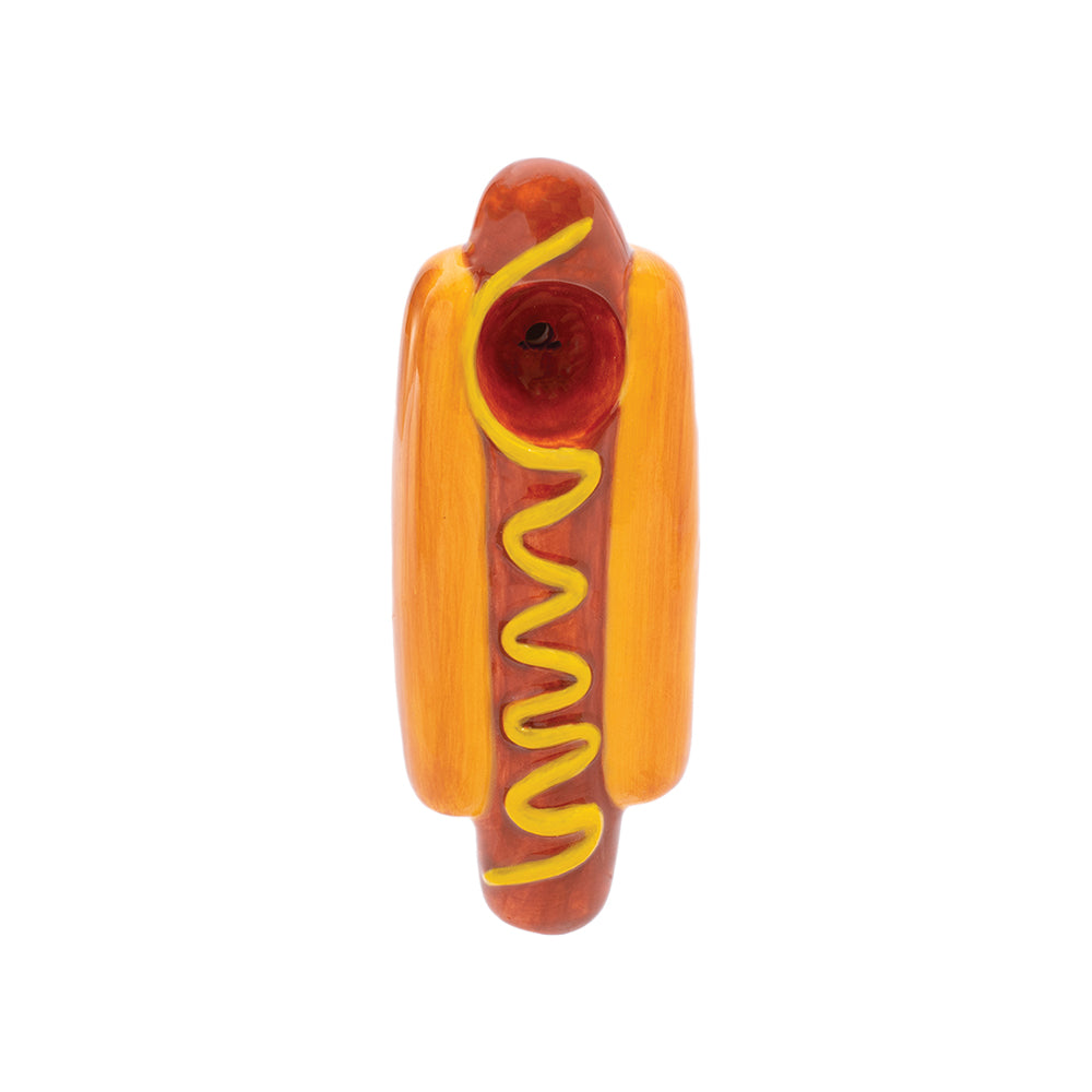 Wacky Bowlz Hot Dog Ceramic Hand Pipe | 4.5