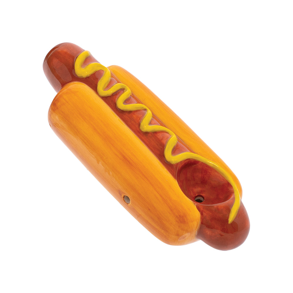 Wacky Bowlz Hot Dog Ceramic Hand Pipe | 4.5"