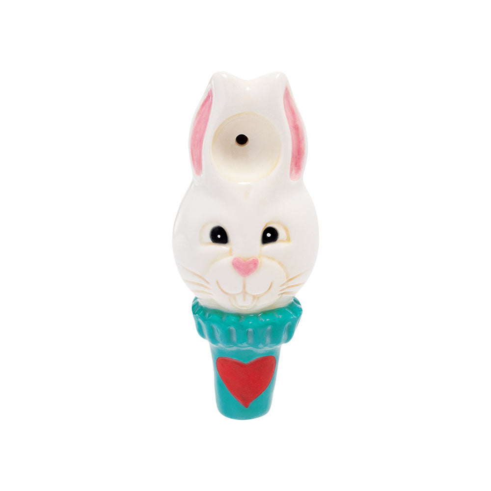 Wacky Bowlz White Rabbit Ceramic Hand Pipe | 4.5