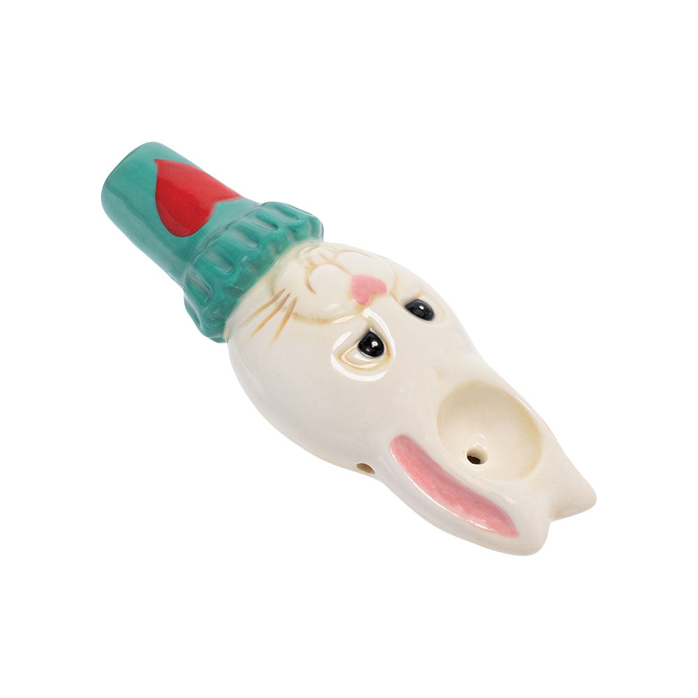 Wacky Bowlz White Rabbit Ceramic Hand Pipe | 4.5"