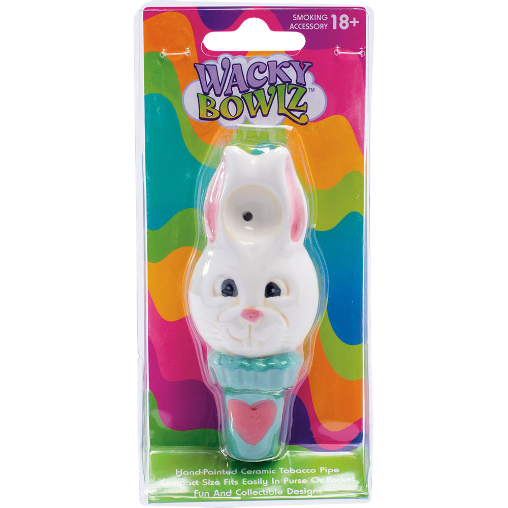 Wacky Bowlz White Rabbit Ceramic Hand Pipe | 4.5"