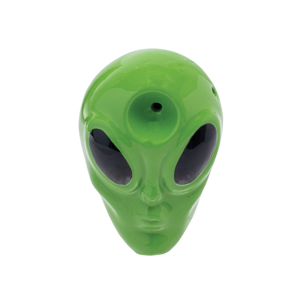 Wacky Bowlz Alien Head Ceramic Hand Pipe | 3"