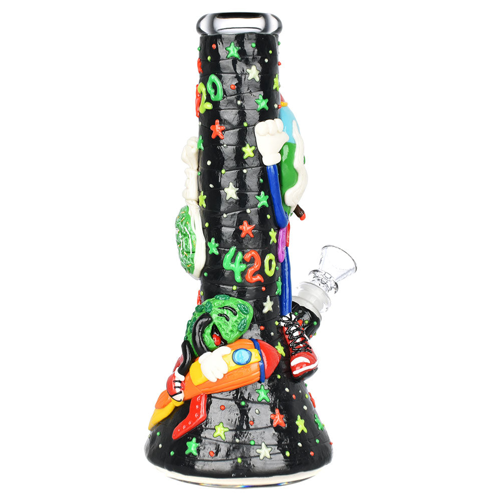 The High Culture Stoned Rocket Bro 3D Painted Water Pipe - 10.25" / 14mm F
