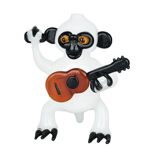 The High Culture Monkey with Guitar Hand Pipe - 4.75"