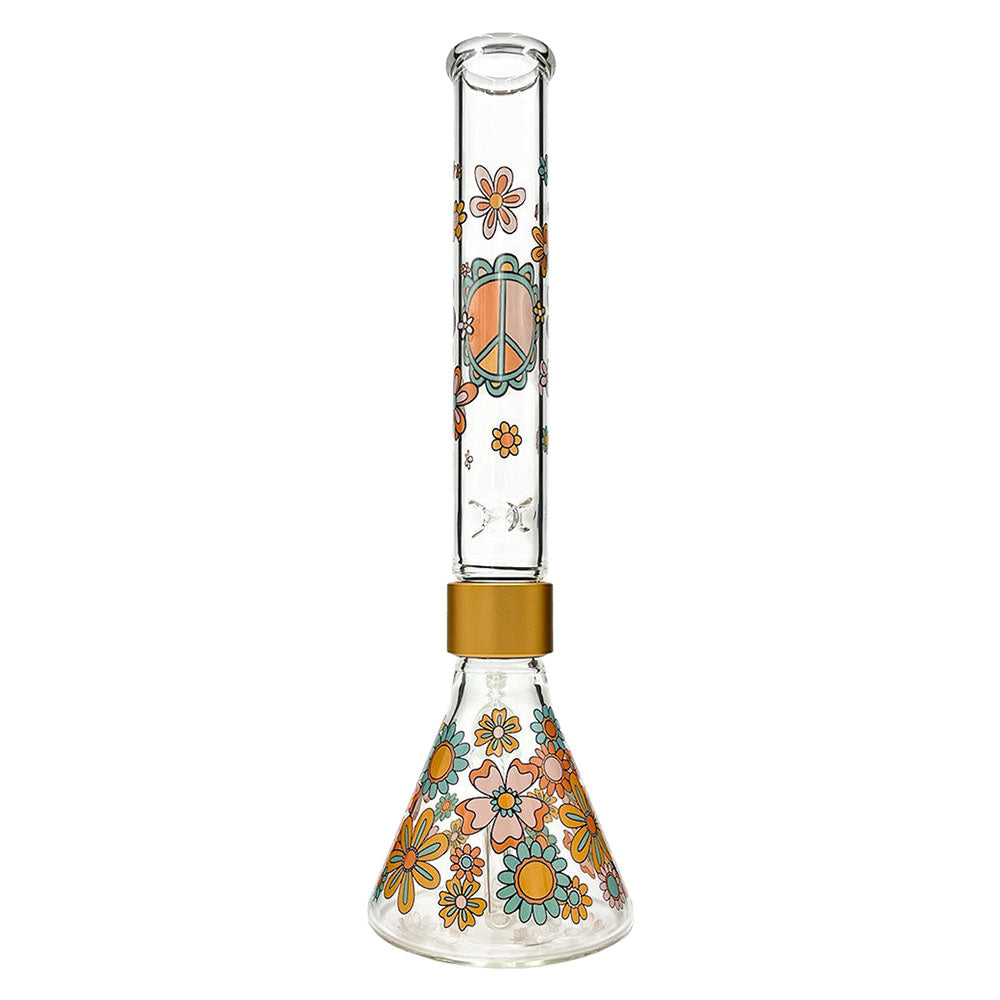 Prism Flower Power Tall Beaker Single Stack Water Pipe - 18" / 14mm F