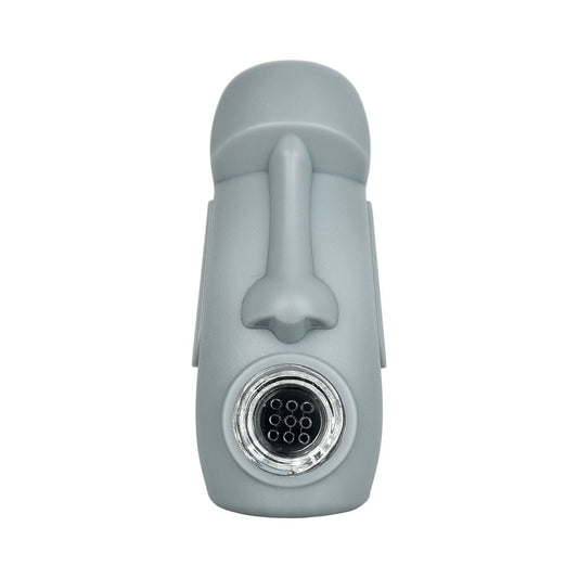 The High Culture Stoned Head Statue Silicone Hand Pipe - 3.25"