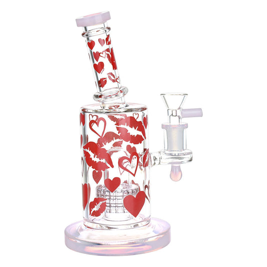 The High Culture Lipstick Kiss Glass Water Pipe - 8" / 14mm F