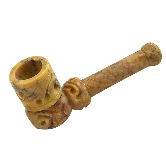 The High Culture 3" Small Carved Marble Stone Pipe
