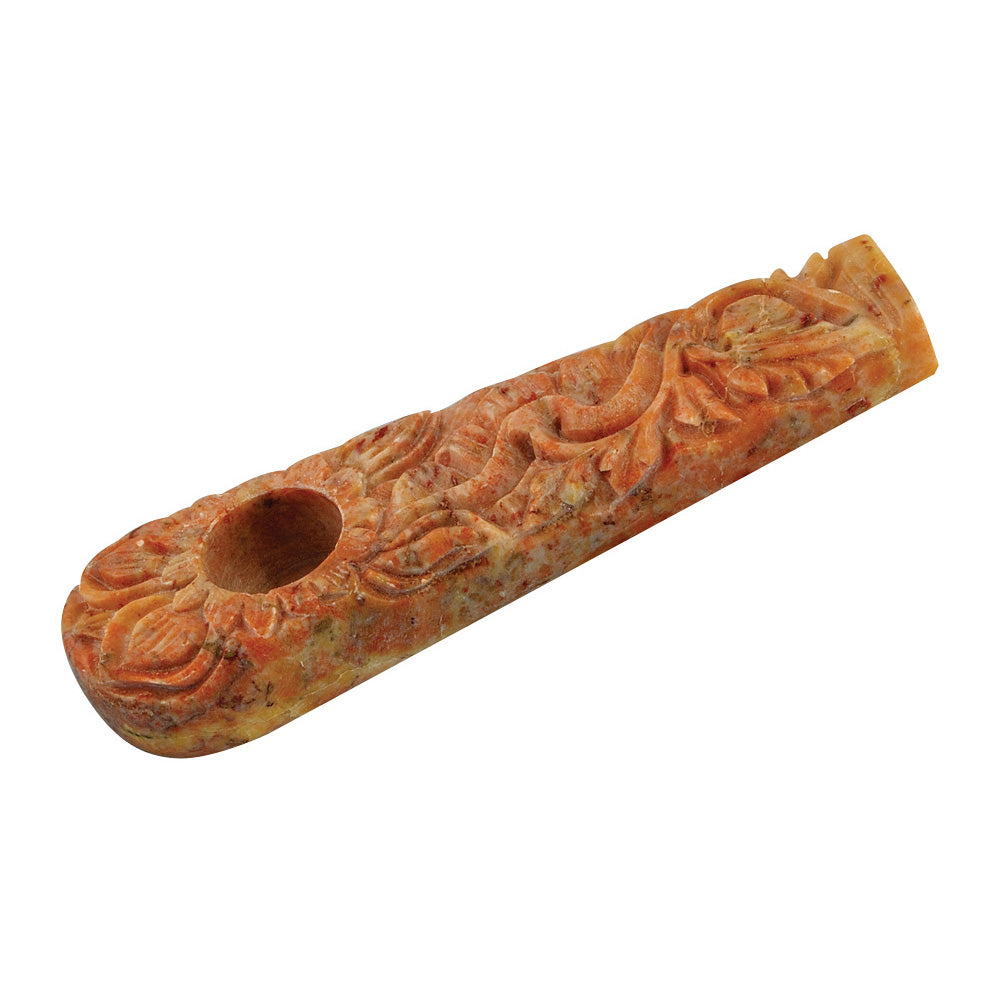 Marble Stone Pipe w/ Flower Design