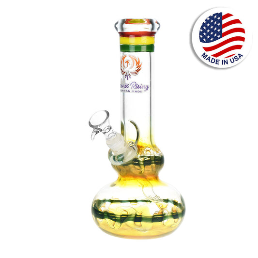 Phoenix Rising Bubble Base Water Pipe -9"/Colors Vary