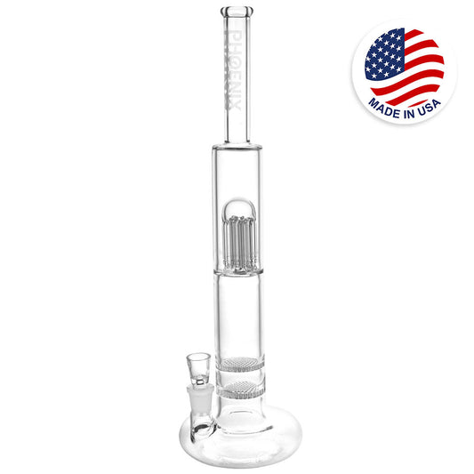 Phoenix Rising Dual Waffle Perc Water Pipe - 17"/19mm F