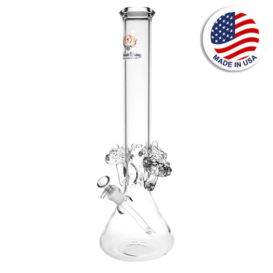 Phoenix Rising 3 Shrooms Beaker Water Pipe - 17"/14mm F