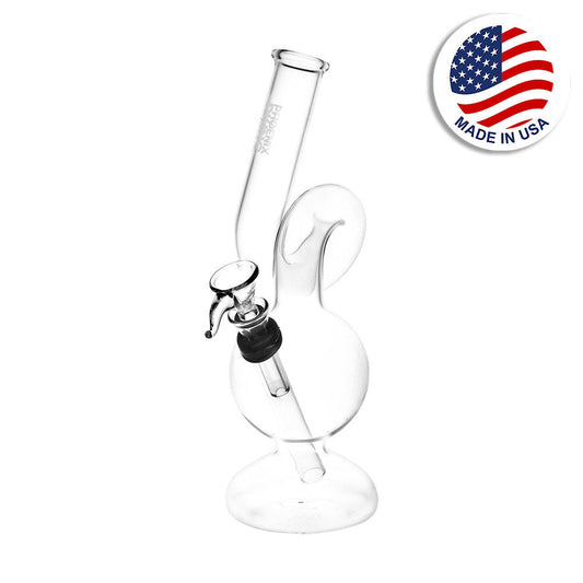 Phoenix Rising Upside Down Twisted Bubble Water Pipe - 8" / Clear